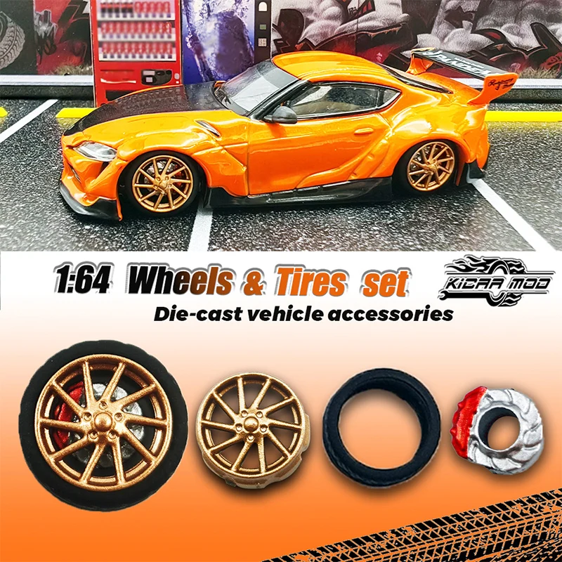 

1:64 Model Wheel Hub Removable Tein Skin Caliper Disc Brake 0.8mm Metal Shaft X 10mm Car Toy Modification ‎Accessories