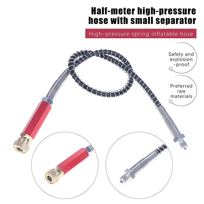 ~TPU 63mpa Pump Hose With 6mm Female Quick Steel Copper 4500psi High Pressure Spring Inflation Hose