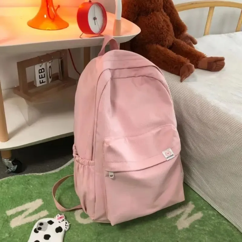 Nylon Backpack Candy Colored Large Capacity Backpack Minimalist Student Backpack Business Travel Laptop Bag