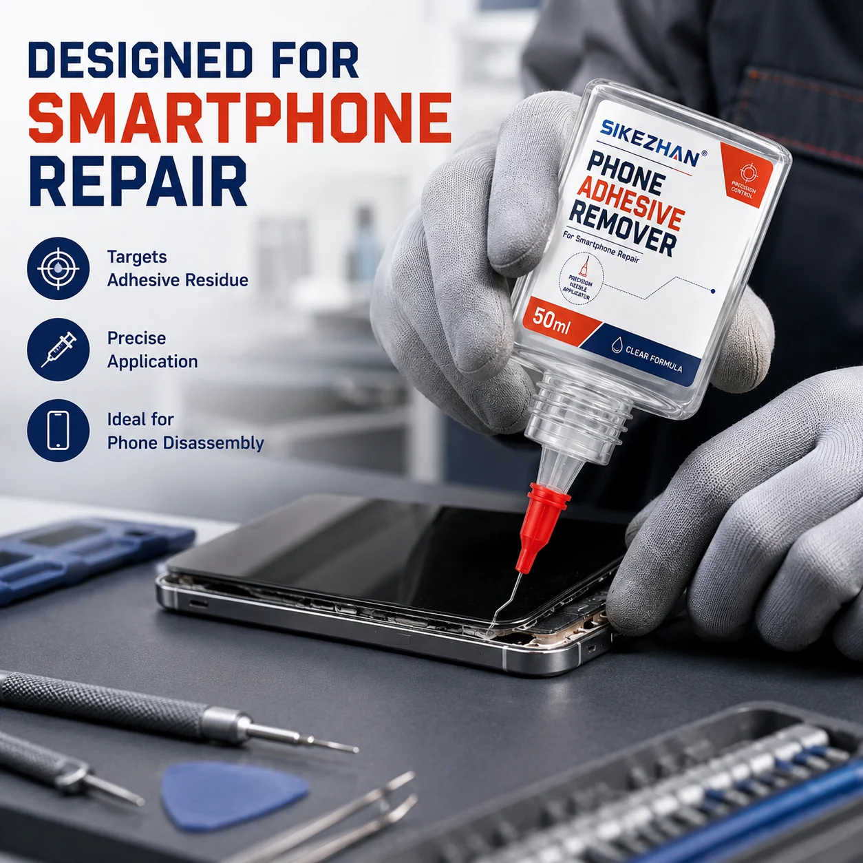 Electronics Glue Remover Degreaser—Screen Frame, Back Glue, Foam Tape, Thermal Conductive Paste Cleaner; Quick-Dry, Low-Odor