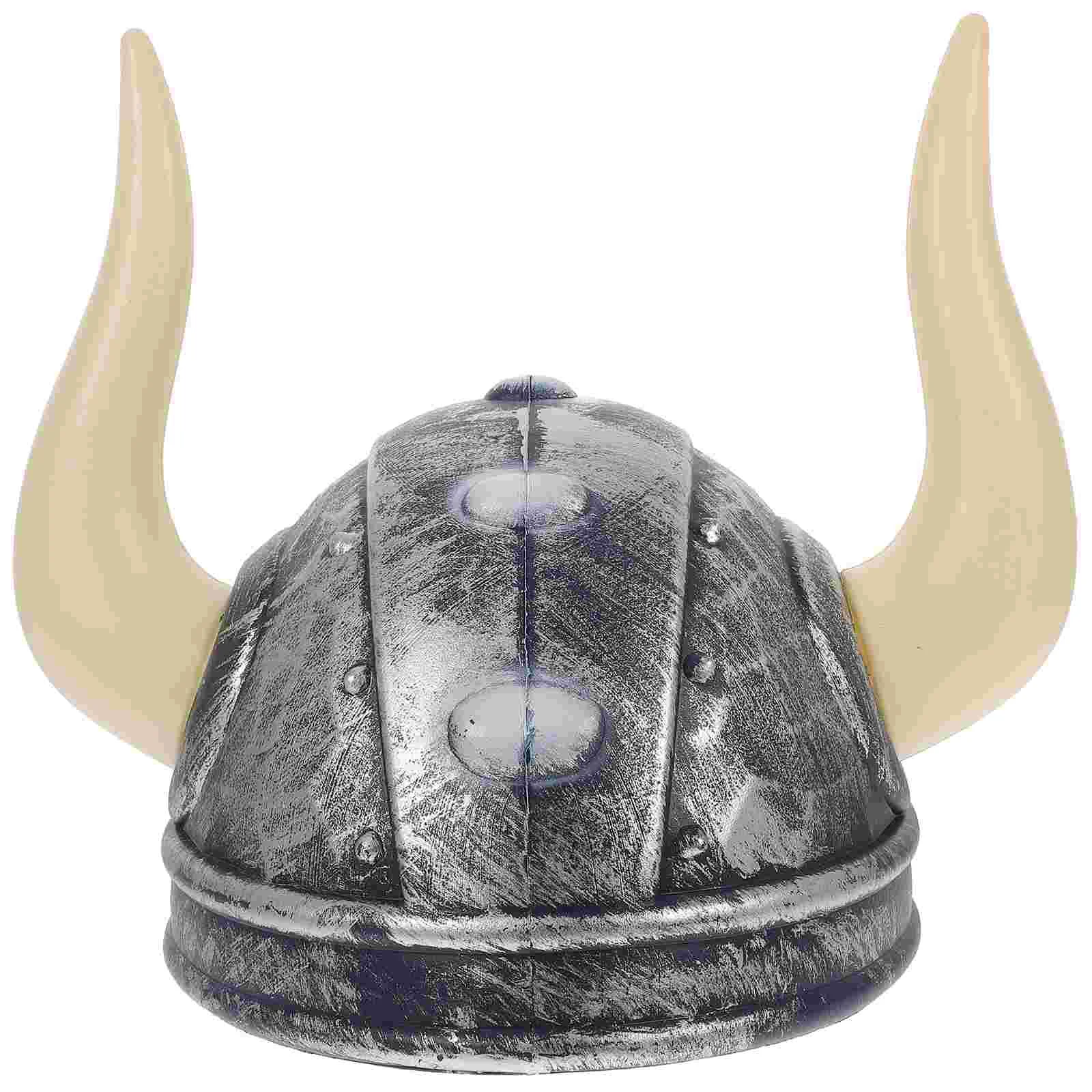 Buffalo Ox Horns Hat Viking Hat Halloween Decoration Props Party Accessory Kids Toys Plaything for Cosplay Costume Party (Black)