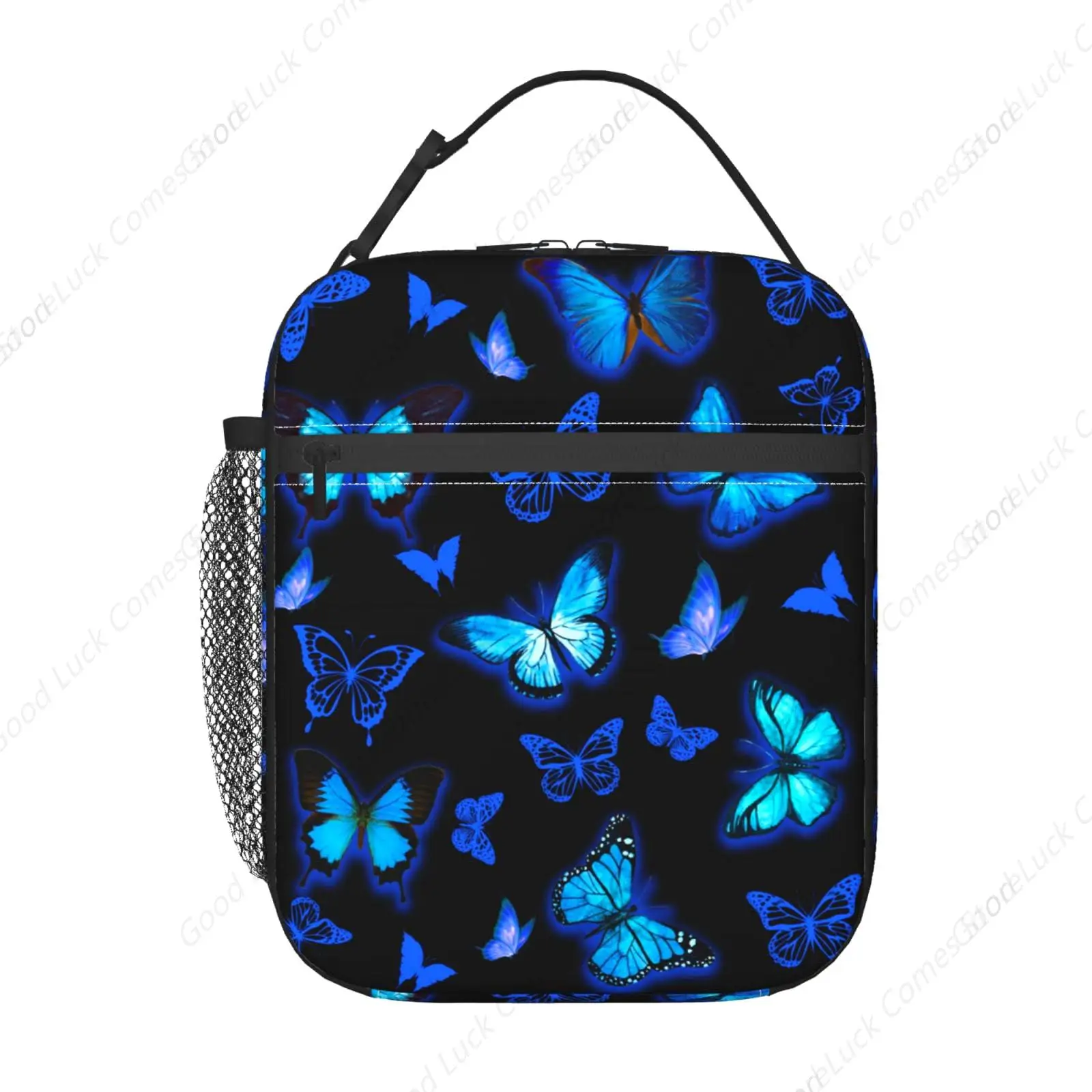 Butterfly Insulated Lunch Bag,Kids Lunch Box For Girls Boys Teen,Kid Lunch Box Containers Cooler Bag With Front Pocket For Women