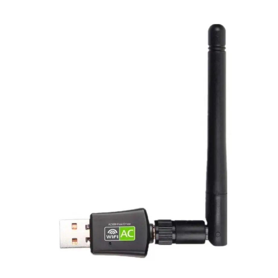 Grwibeou 600Mbps USB Adapter With Antenna Dual Band 5Ghz 2.4Ghz Wireless Network Card Plug and Play For PC Laptop Free Driver