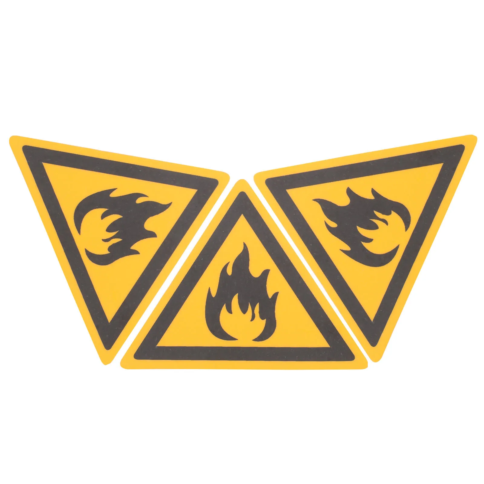 3Pcs Safety Warning Sticker Hazard Sign Smooth Bright Finish for Factory Warehouse School Fire Safety Decals