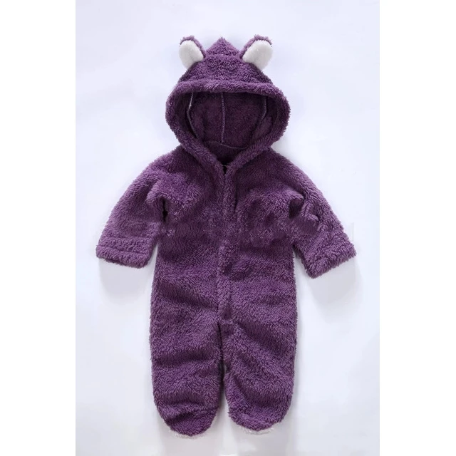 0-12M Newborn Baby Rompers Autumn Winter Warm Fleece Baby Boys Girl Costume Baby Girls Clothing Animal Overall Baby Jumpsuits