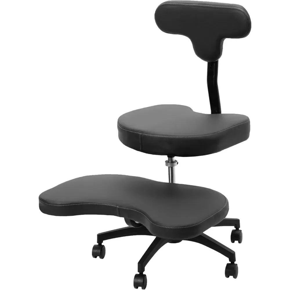 

Ergonomic Mobile Cross Legged Desk Chair with Wheels, Home and Office, Flexible Kneeling Chair