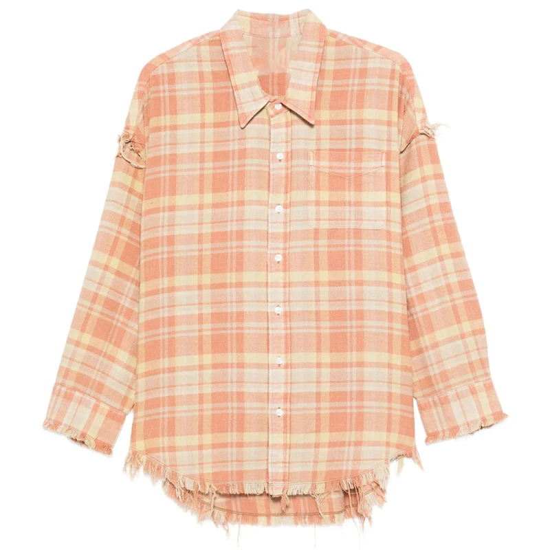 

Women's shirt New single breasted loose collared long sleeved top for autumn 2025 Couple style loose plaid Women's blouse coat