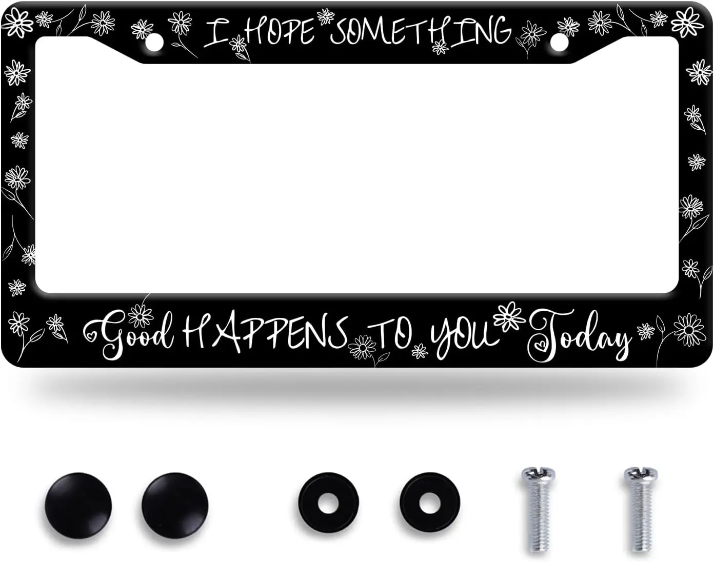 

Funny License Plate Frame Stainless Steel Car Decor with Screws Fits US CA Vehicles 12.2x6 in