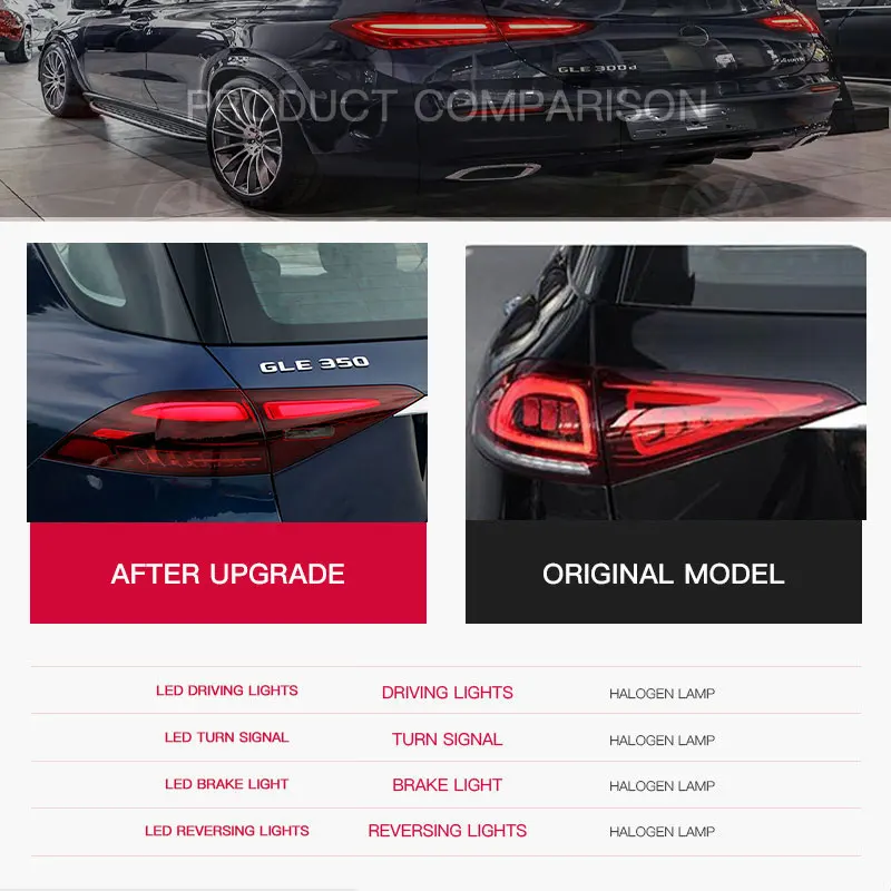 

Фары для Mercedes-Benz GLE 2019-2023 W167, задние фонари LED с проектором, дневные ходовые огни, автоаксессуары