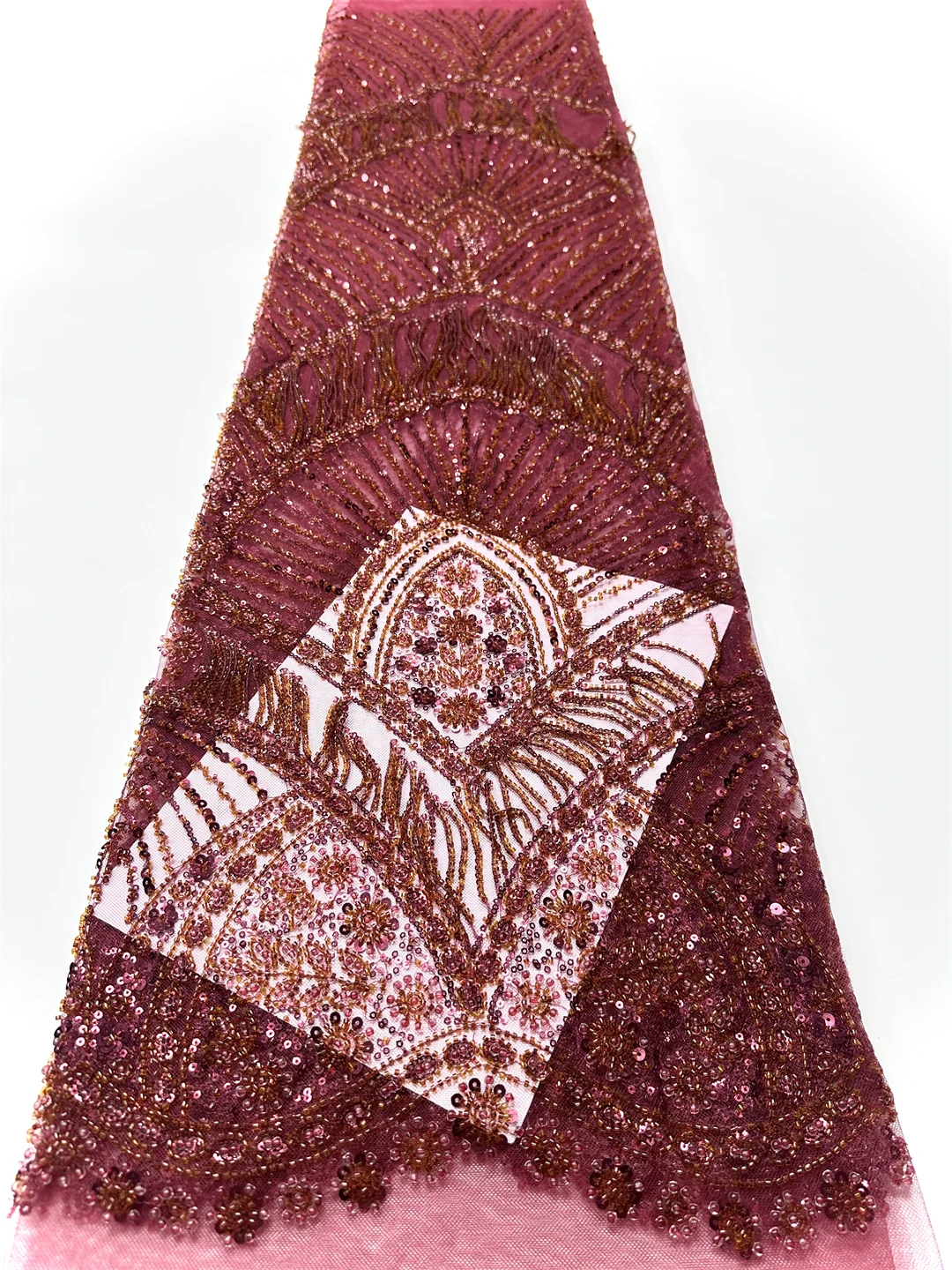 

Новый дизайн, модный африканский нигерийский художественный узор, ручная вышивка, блестки, Лидер продаж, французские бусины, тюлевое кружево для праздничного платья