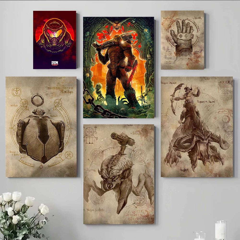 Doom Canvas Wall Art Posters Personalized Photo Printing for Room Decoration Aesthetics Specialty and Themed Home Decor Items view 4