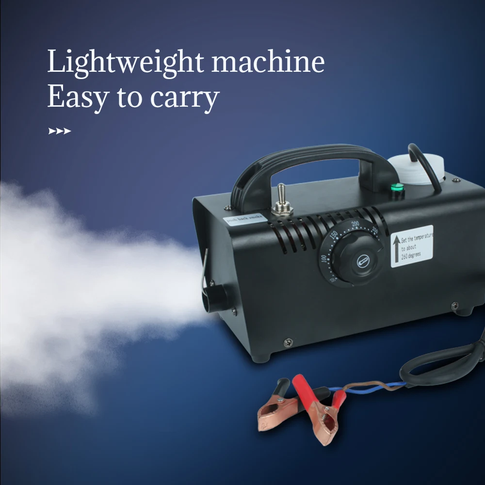 12V Remote Control Smoke Machine Adjustable Temperature Mini Fogger Portable Stage Fog Machine For Party Wedding Bar DJ Show
