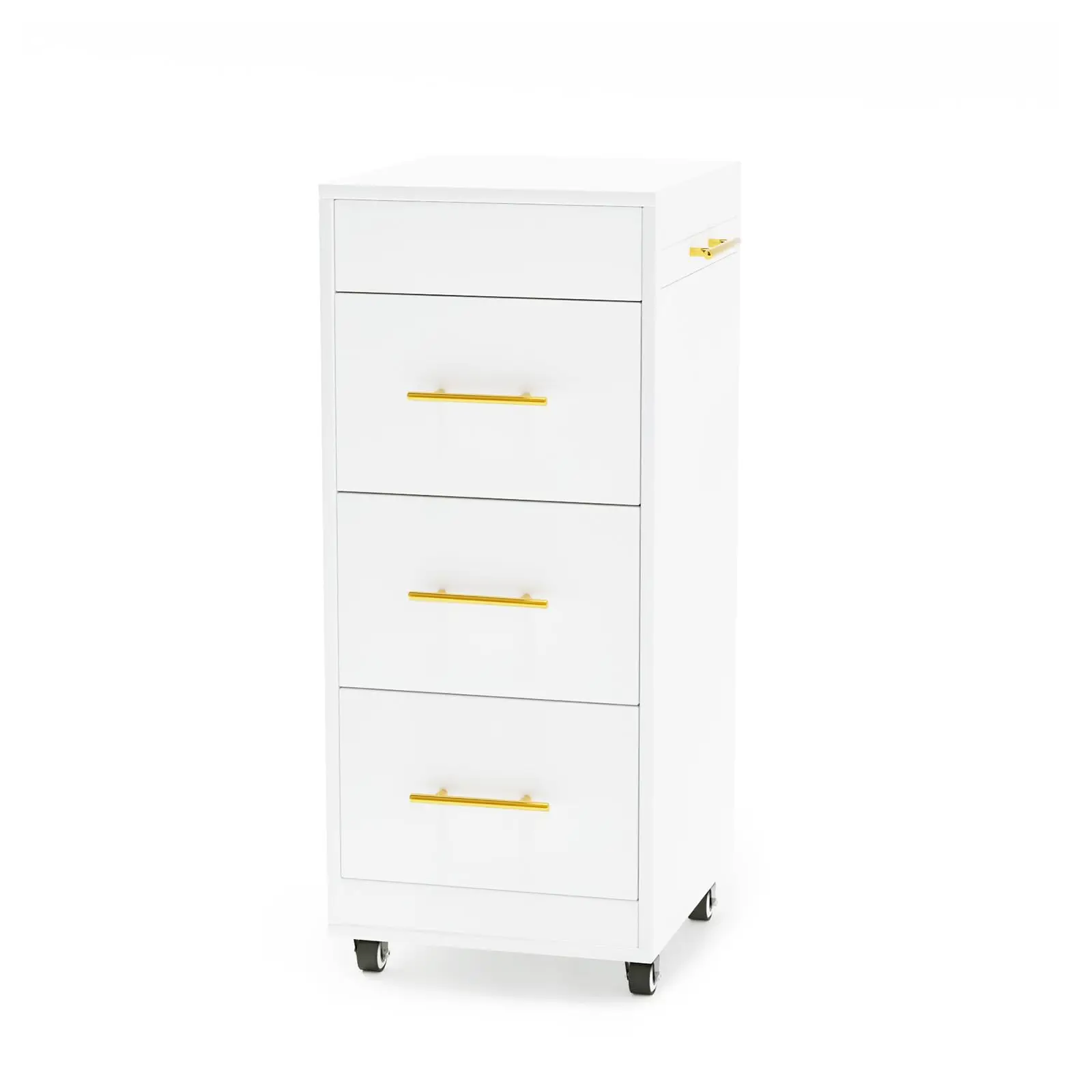 Salon Trolley Cart with Wheels, 3-Drawer Rolling Hair Styling Station, Mobile Beauty Trolley with Hot Tools Holder