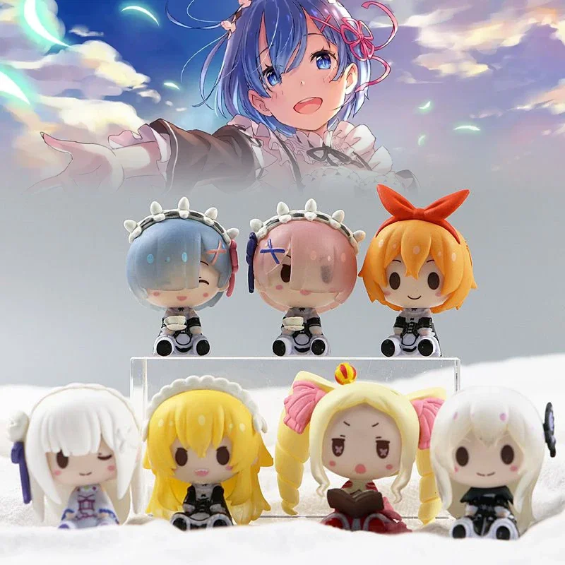 Anime Re Zero Rem Figure Cute Emilia Ram Statues Kawaii Re:Zero Figurine Desk Decor Livingroom Decoration Home Room Accessories