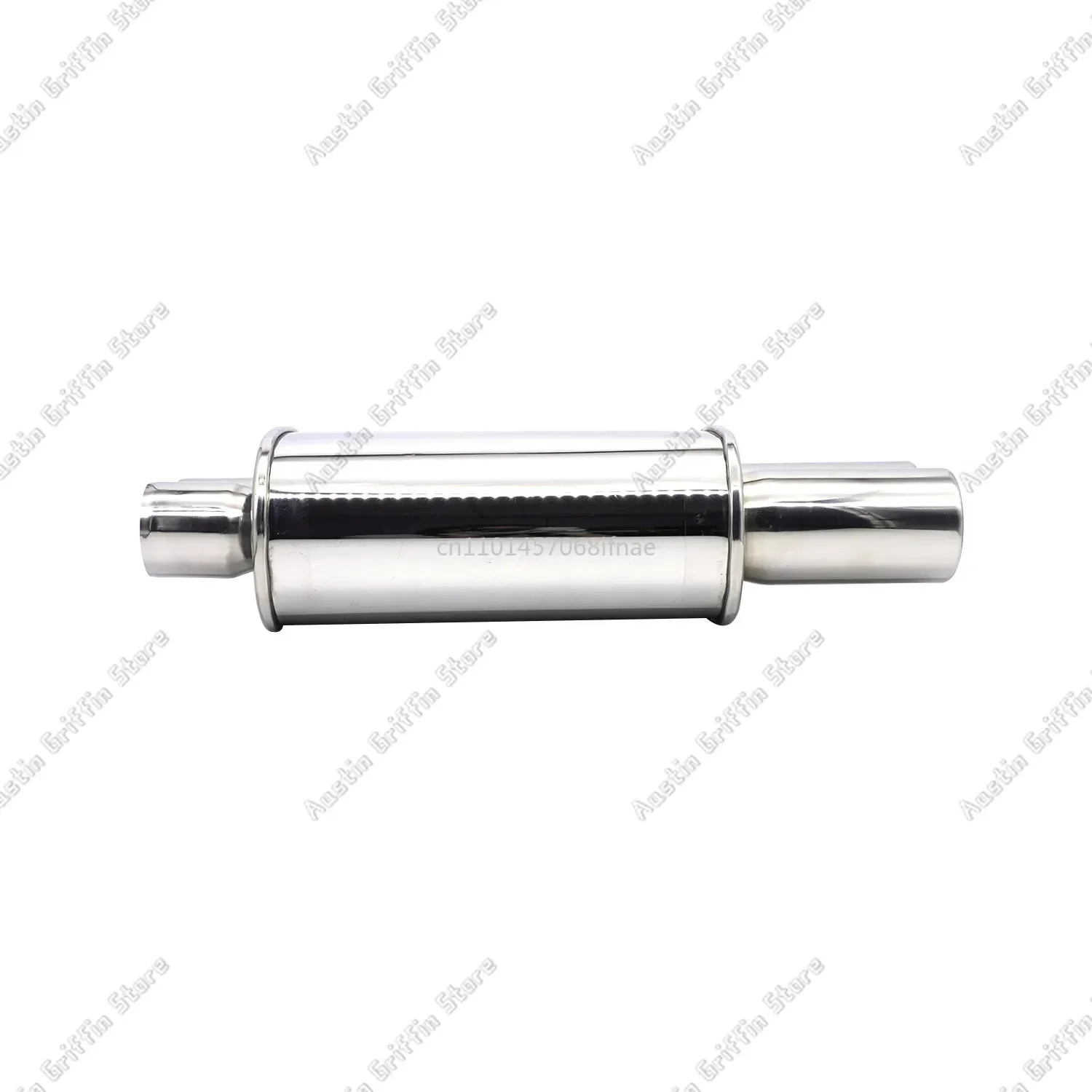 Double Inlet Outlet Car Exhaust Muffler Pipes Tailpipe System Racing Sport Mufflers Turbo Sound Boost Stainless Steel 63mm