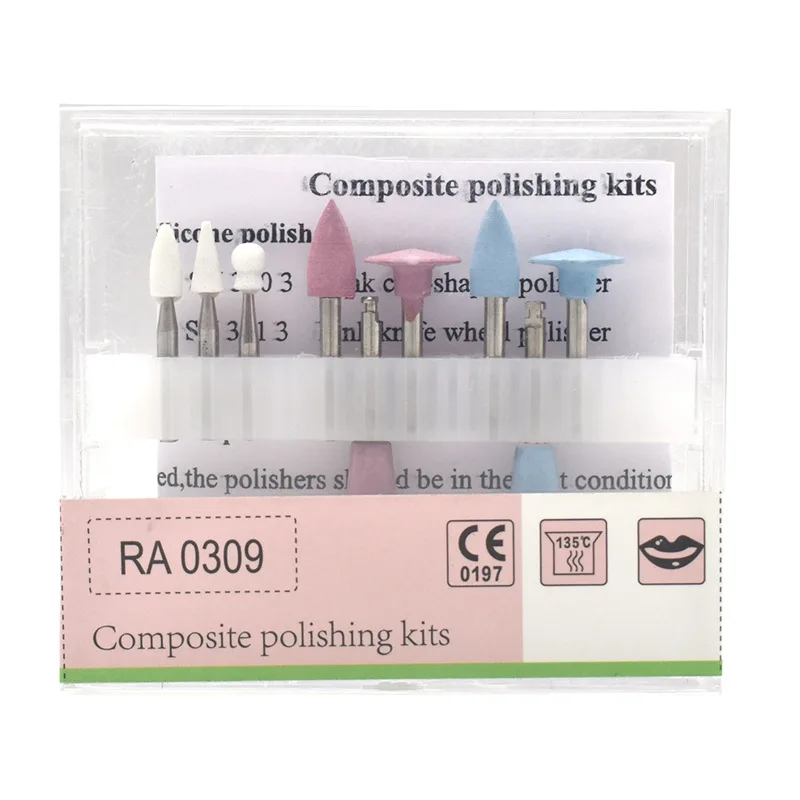 

9pcs/Box Dental Composite Polishing For Low Speed Handpiece Contra Angle Kit RA0309 Resin Sanding Polishing Set Dentistry Tool