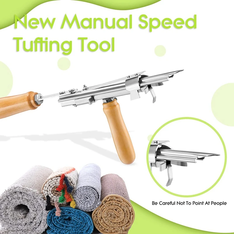 Loop Pile Manual Tufted Tool Handheld Rug Carpet Machine 8-15 Mm/ 0.31-0.59 Inch