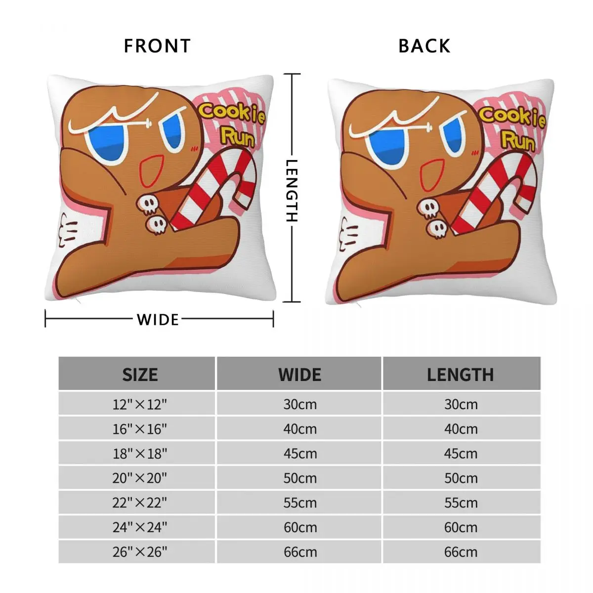 Game Cookie Run Kingdom Cartoon Square Pillowcase Cushion Cover Pillow Case Throw Pillow Cover for Home Bedroom Car
