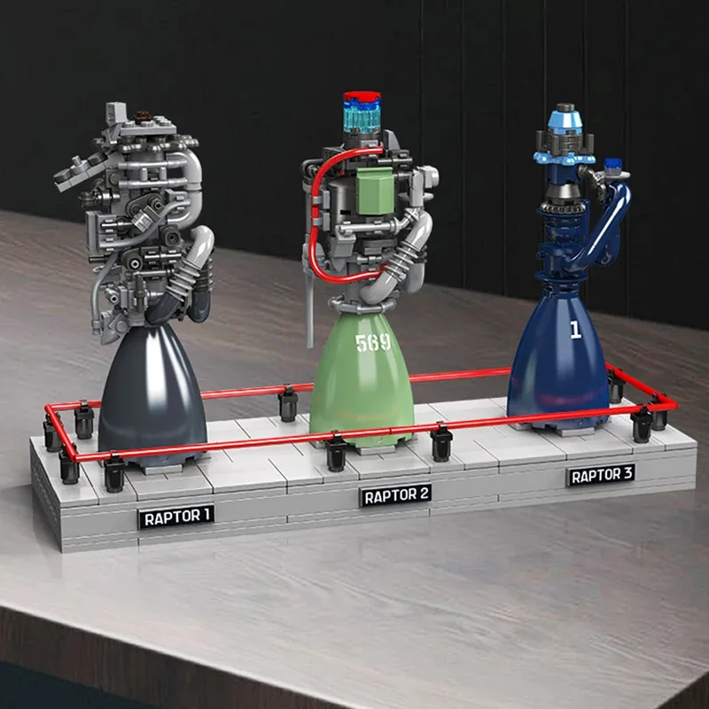 Molde rei 10247 brinquedos de motor de carro técnico o raptor foguete motor bloco de construção montagem conjunto tijolo crianças presente natal