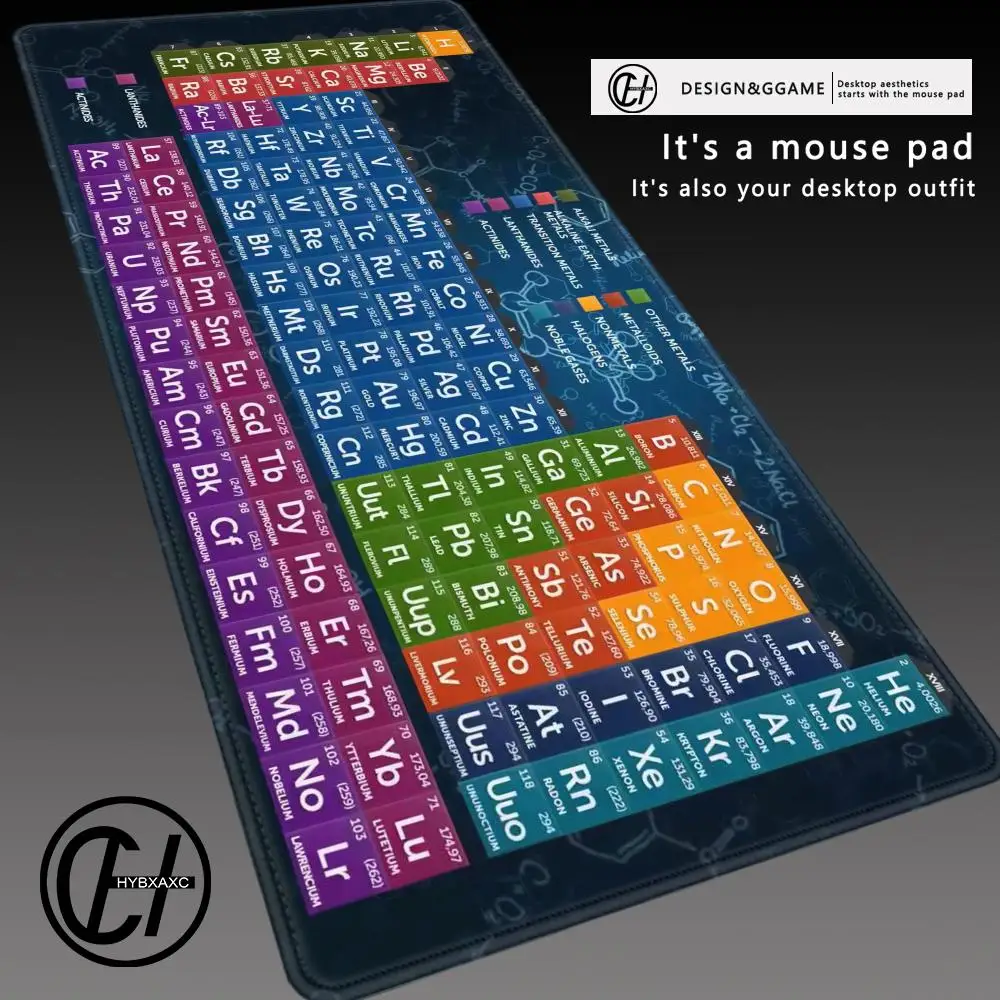 Gaming Mausepad 900X400 Large Periodic Table Of Chemical Elem Mouse Pad XXl Anti-Slip Mousepad Gaming Keyboard Desk Pad Mat PC