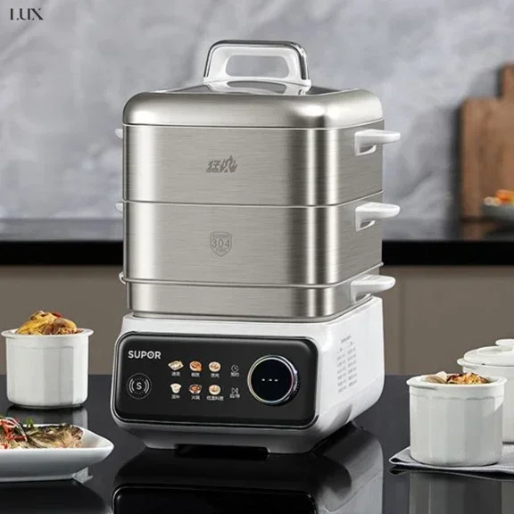 Multifunctional electric steamer. Household breakfast machine. Multi-layer. Steamer & cooking pot. Stewing all in one.