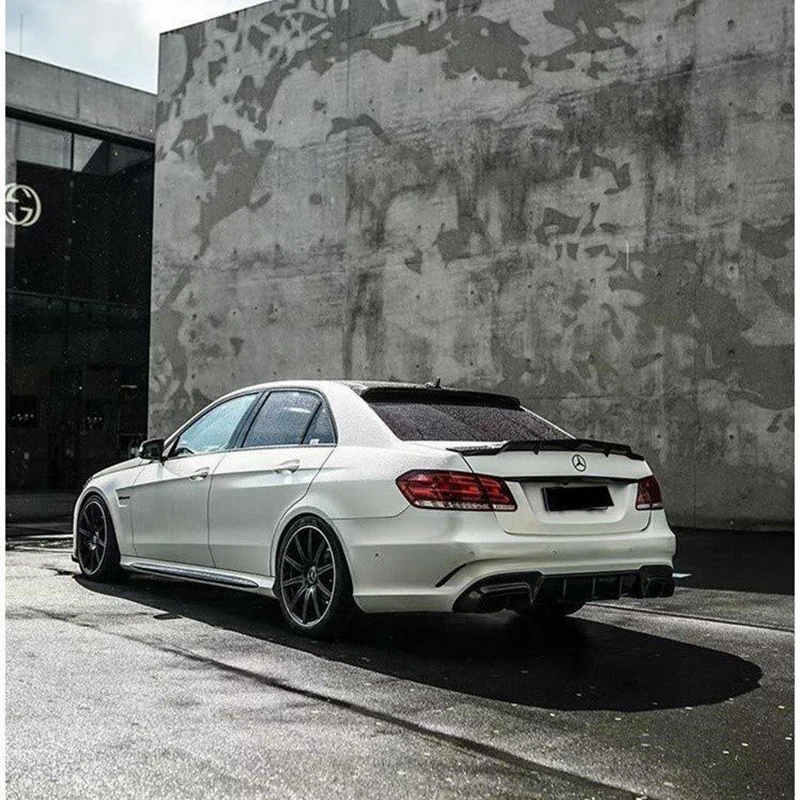 For Benz W212 E260 E300 E63 AMG 2014 2015 2016 Carbon Fiber Rear Spoiler Diffuser Bumper Guard Protector Skid Plate Bumper Cover view 5
