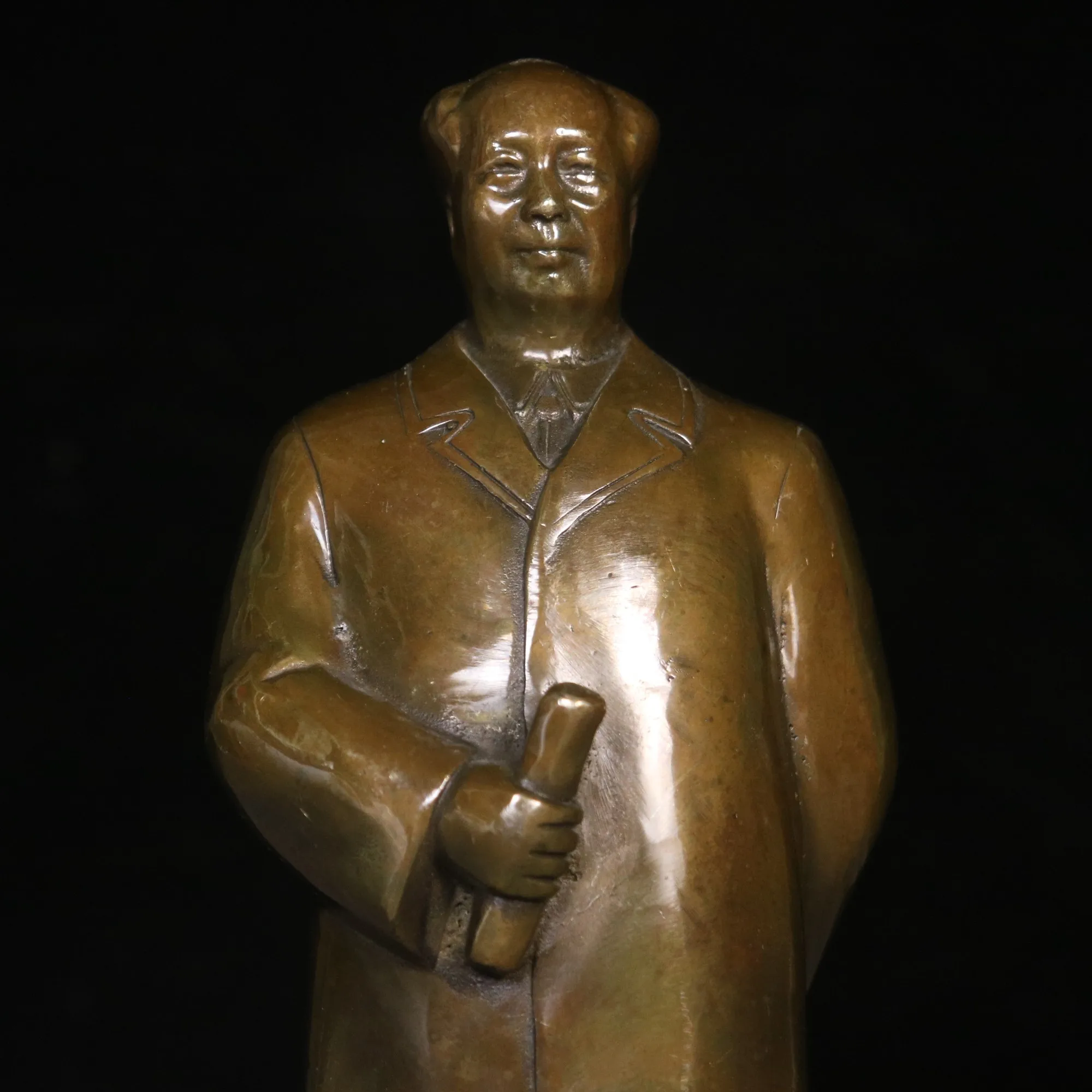 Pure Copper Mao Zedong Statue - Home Decorative Craft, Desk Ornament, Sculpture, Art Piece for Office and Living Room