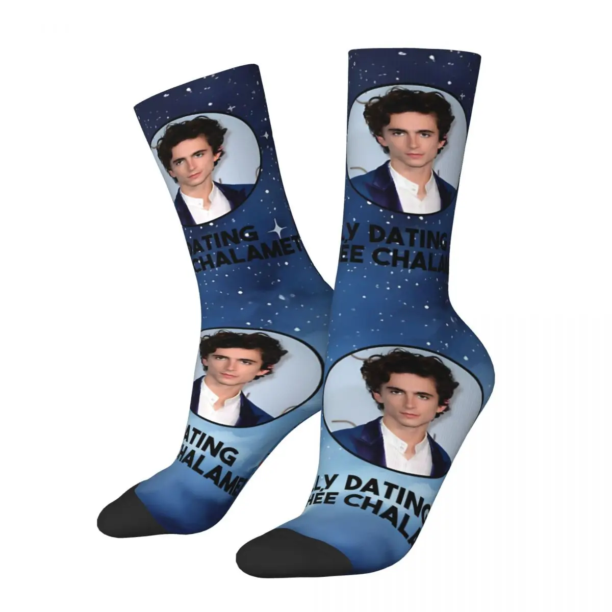 Vintage Mentally Dating Men's compression Socks Unisex Timothee Chalamet Street Style Seamless Printed Novelty Crew Sock