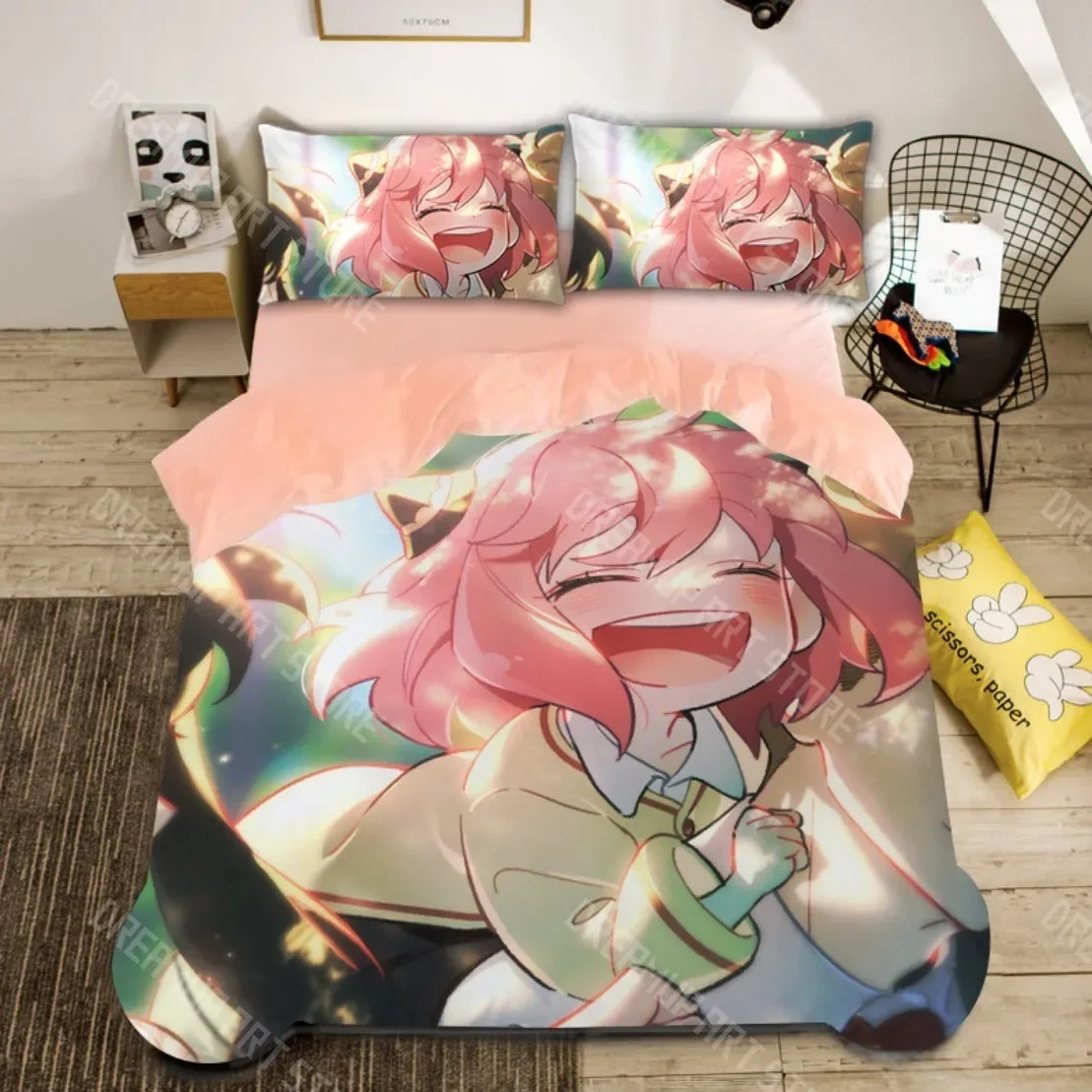 

3D Print Spy x family Anya Duvet Cover,Anime Spy Family Bedding Set,Boys Girls Twin Queen Size Quilt Cover With Pillowcase