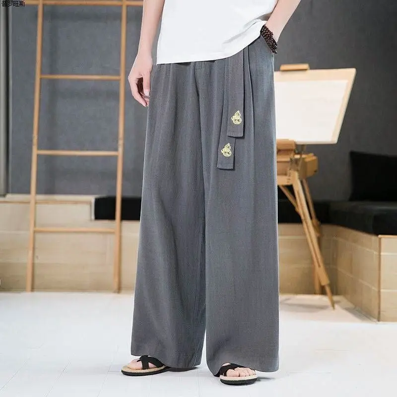 

Chinese Style Linen Casual Men New Straight-leg TrousersYY38