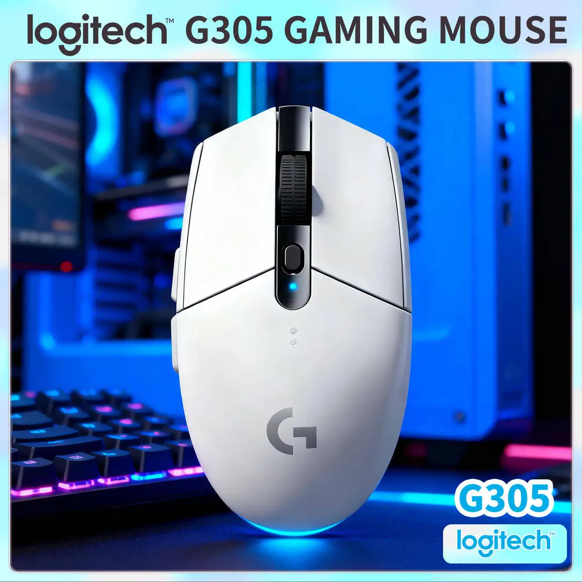 

Беспроводная игровая мышь Logitech G304, датчик HERO, 12000 точек на дюйм, 6 программируемых кнопок, длительный срок службы батареи для ПК, ноутбуков, геймеров