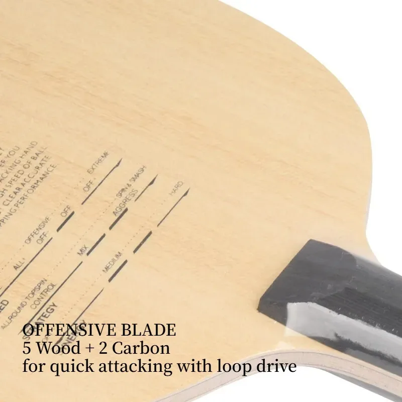 1pcs SANWEI T5000 Table Tennis Blade 5 Wood 2 Carbon Entry Intermediate Ping Pong Blade for Loop Drive with Fast Attack view 5