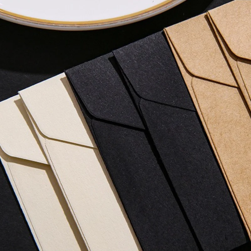 빈티지 크래프트 종이 봉투, 자체 밀봉 미니 사이즈 | 무광택 마감, 다양한 색상, 명함, 청첩장에 이상적