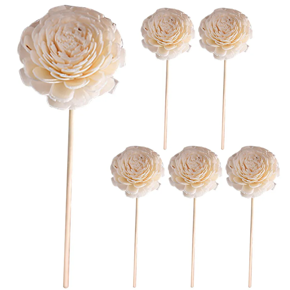 6Pcs Aromatherapy Diffuser Sticks with Dried Flowers for Essential Oil Volatilization Home Wedding Mall Decor Fragrance Diffuser