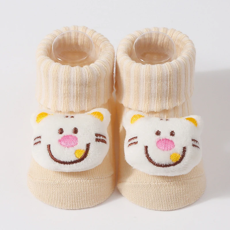 Cute Newborn 3D Cartoon Doll Socks Spring Autumn New Baby Soft Cotton Sock For Girls Boys White Infant Knitting Socks