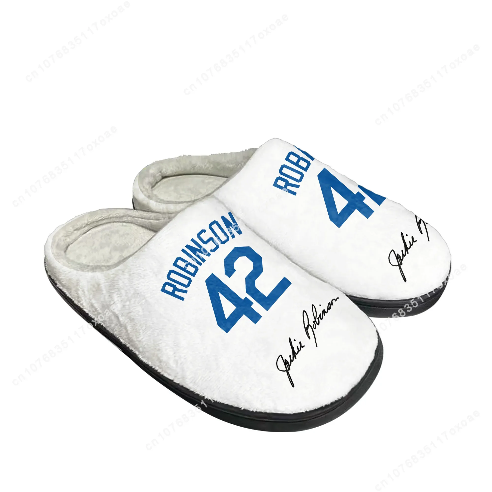 jackie robinson Baseball NO 42 Home Cotton Slippers Mens Womens Plush Bedroom Keep Warm Shoes Thermal Slipper Custom Shoe