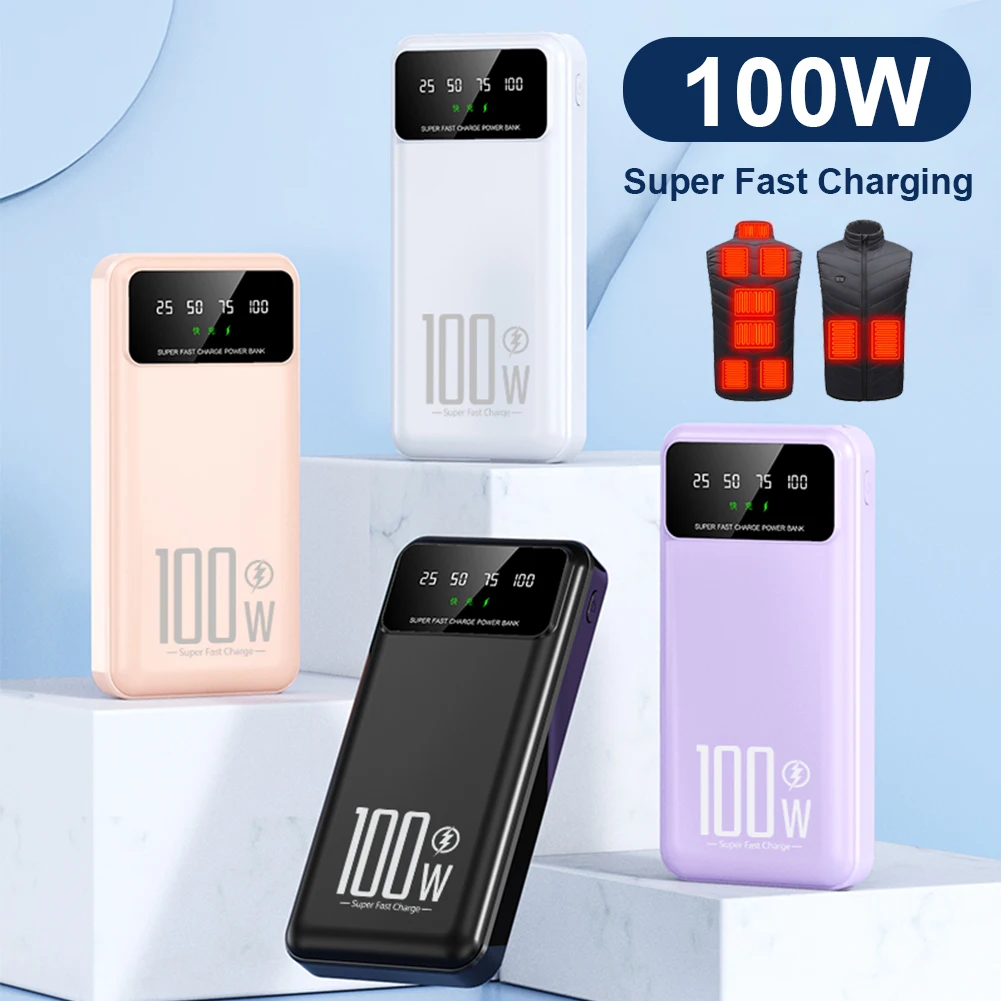 20000mAh Portable Power Bank PD 20W Type-C Super Fast Charger External Battery for iPhone 14 15 Heated Vest Jacket Socks