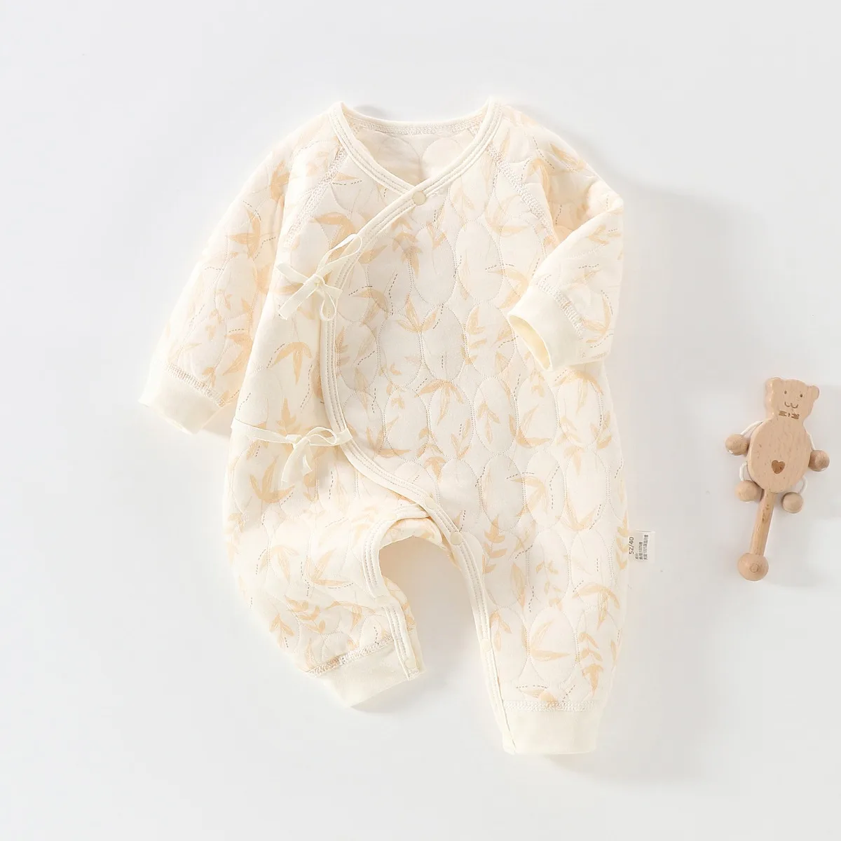 بدلة قطعة واحدة على شكل فراشة دافئة لحديثي الولادة لربيع وخريف ملابس خارجية يومية للأطفال الرضع من عمر 0 إلى 6 أشهر وزرة من القطن الخالص