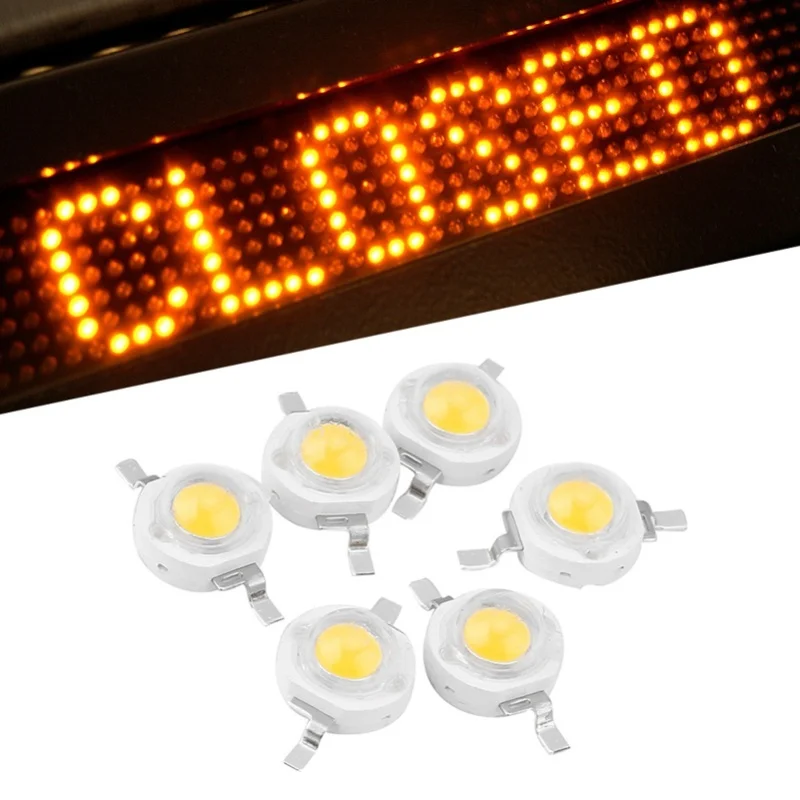 1W عالية الطاقة LED الخرز رقائق الصمام الثنائي الباعث للضوء مصلحة الارصاد الجوية لتركيبات الإضاءة DIY الأبيض الدافئ