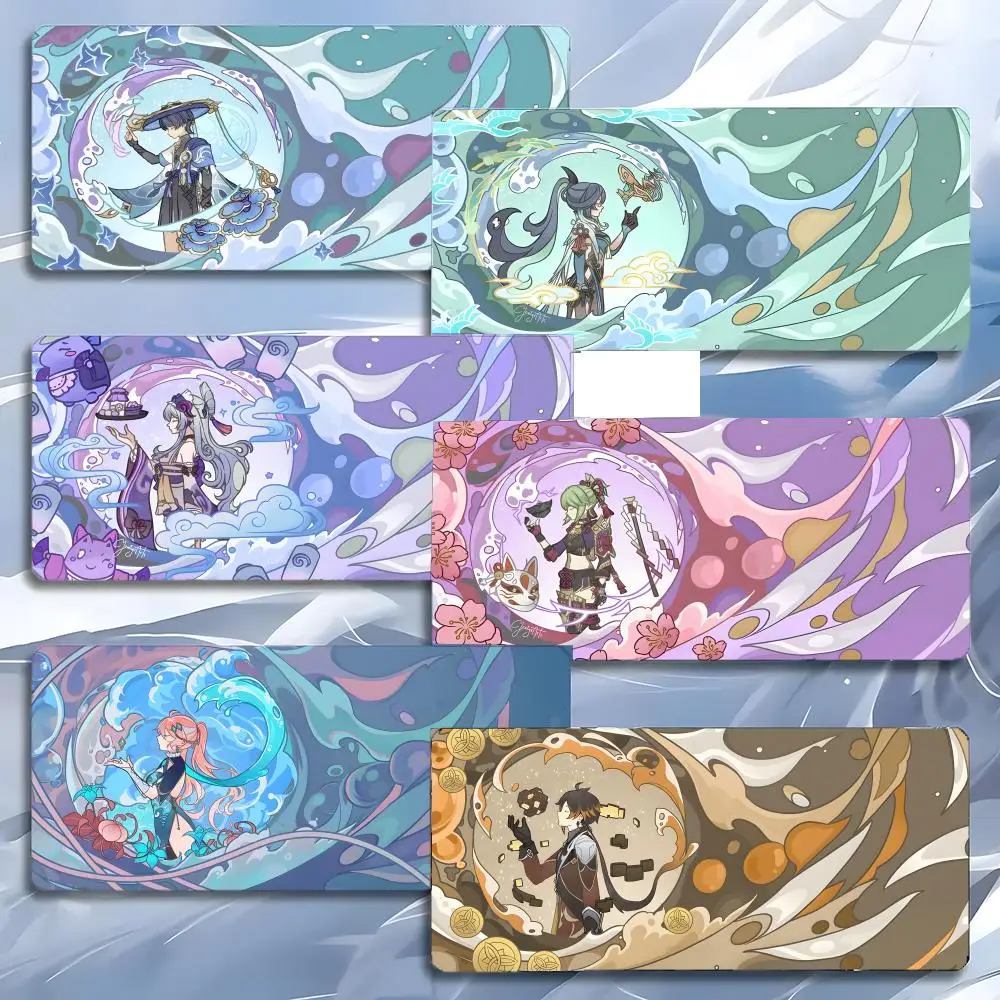 game fantasy G-Genshin Impact Mouse Pad Mousepad Large Gaming LockEdge Thickened PC Table Desk Mat