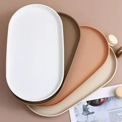 Fruit Plate Dessert Tray Stackable Oval Food Serving Tray Free Bone Dish Snack Plate Reusable Smooth Edge Food Plate for Kitchen