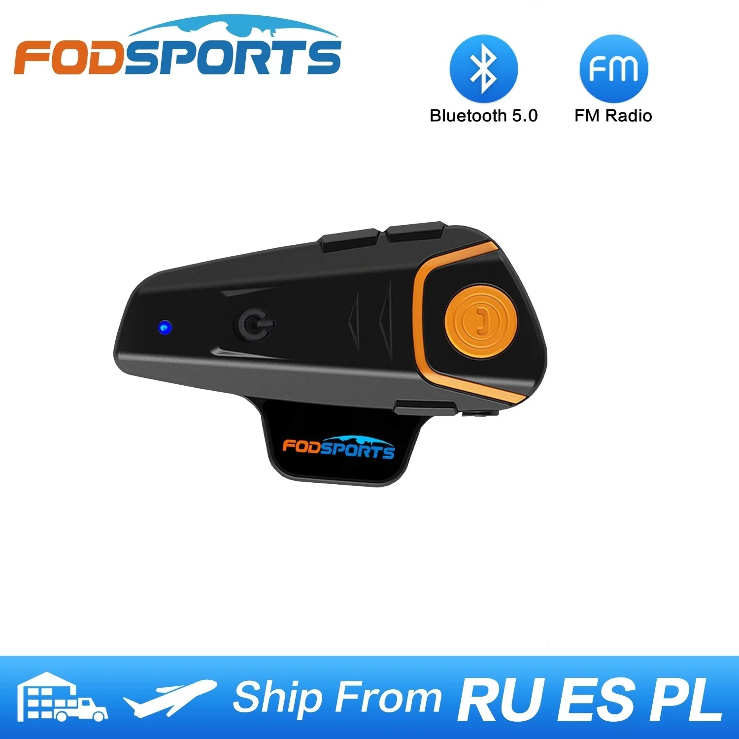 Fodsports BT-S2 Intercom Motorcycle Helmet Bluetooth Headset BT Interphone Handsfree Intercomunicador with FM Radio