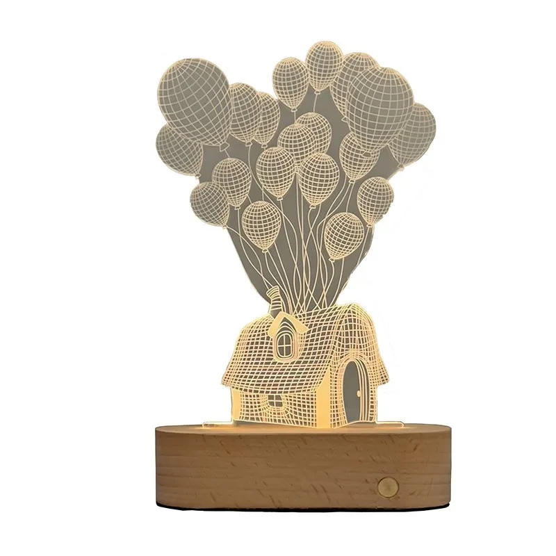 Birthday gift girl high-end niche night light solid wood creative practical ornament