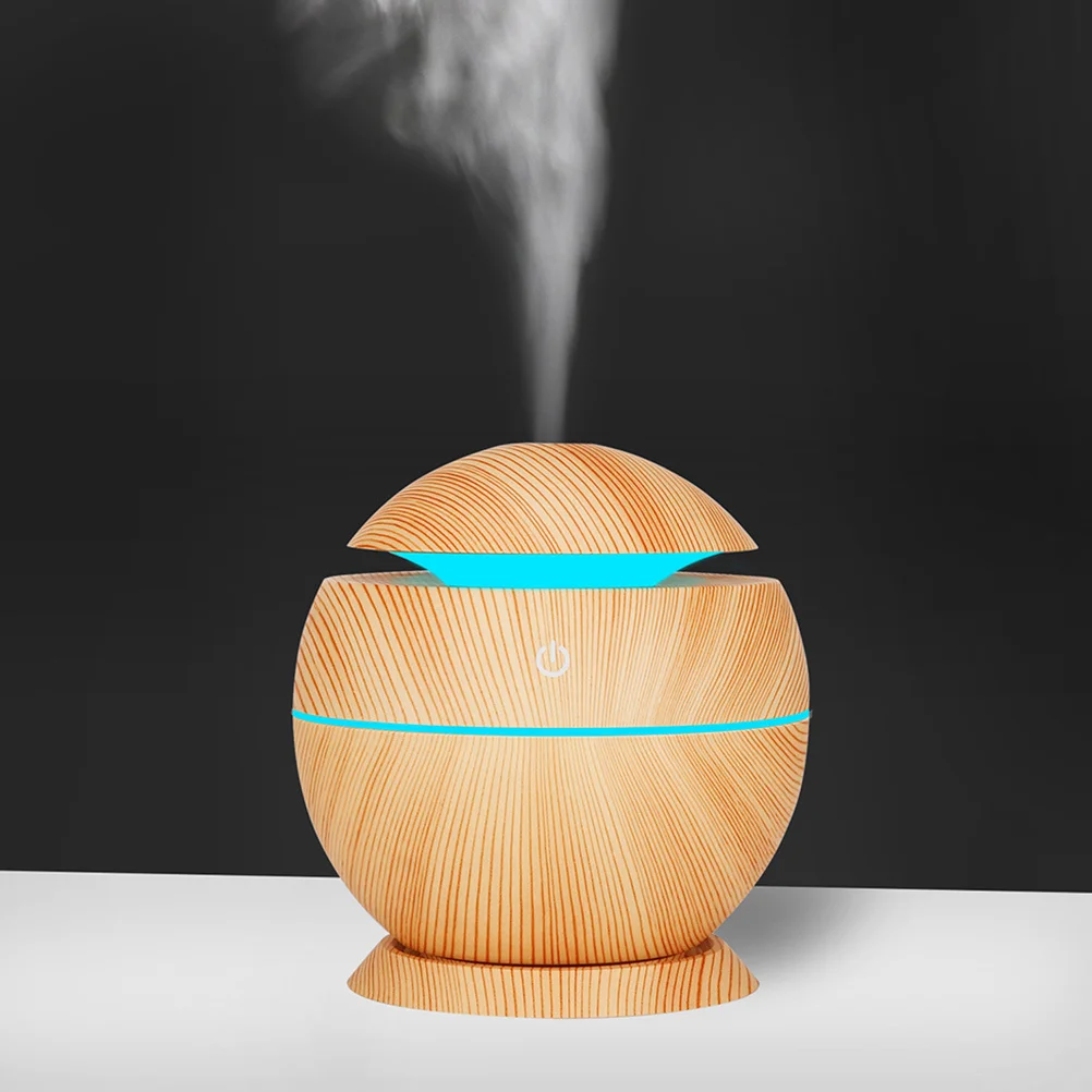 

130Ml Mini Air Humidifier Usb Light Wood Grain Desktop Home Office Car Humidify Water Diffuser Cotton Swab Machine Mute Function