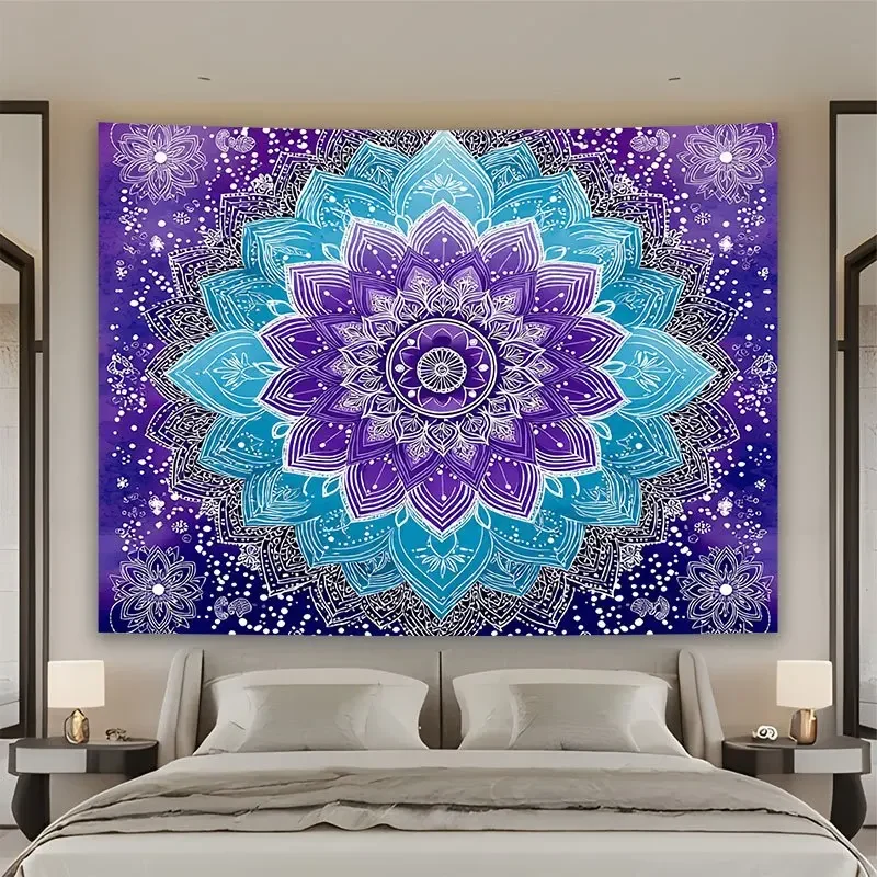 Bohemian Mandala Tapestry Suitable for Living Room, Bedroom Wall Hanging - Secret Garden Wall Decor with Mandala Flower Patterns
