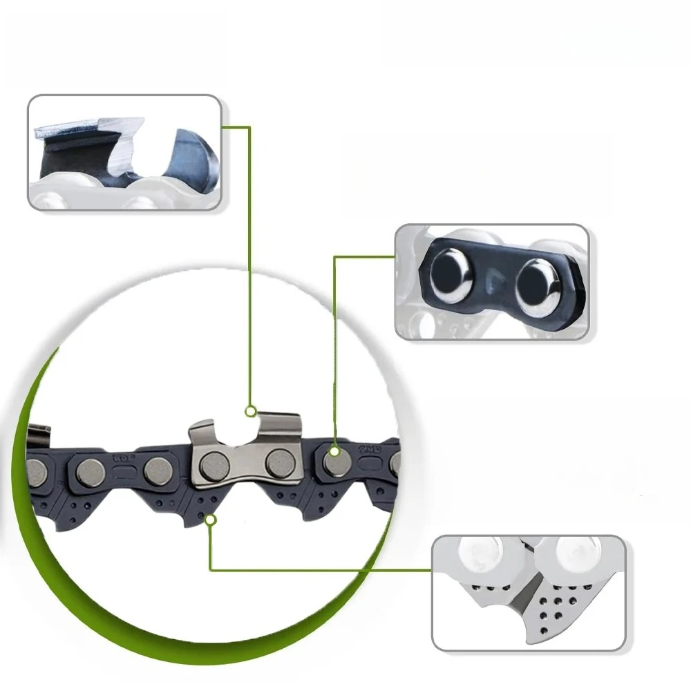 

1 шт. цепь для бензопилы Husqvarna, Steele, Makita, Craftsman, Echo, 16 дюймов, 1/4.043 дюйма, с закругленными углами, 36 зубьев, 72 секции.