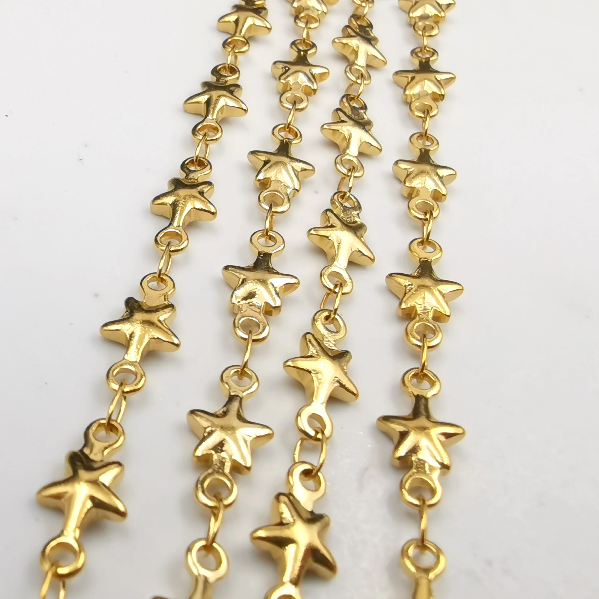 

5meter Lot in Bulk 5mm Gold Stainless Steel Chains Welded Star Link Chain Roll Necklace Jewelry Findings Making DIY