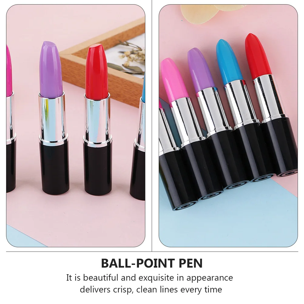 

15Pcs Lipstick Ballpoint Plastic Pens Creative Smooth Writing Sign Pens for School Office Use Lipstick Ball-Point Pen