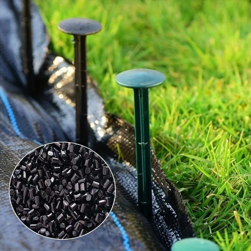

100 шт. - тканевые гвозди с защитой от травы, садовые тканевые гвозди, черные пластиковые тканевые гвозди, гвозди из пластиковой пленки