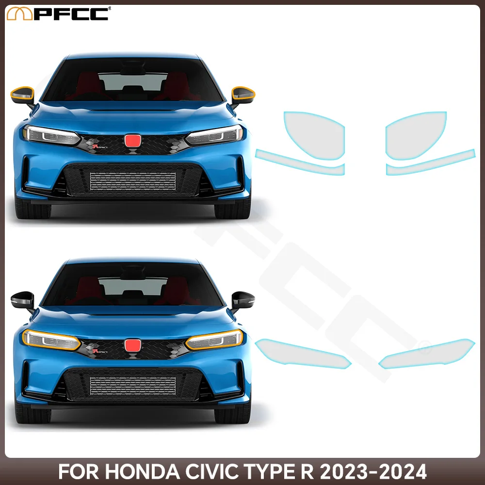 

For Honda Civic Type R 2023 2024 Pre-cut PPF Bra Headlight Rearview A B Pillars TPU Paint Protection Film Clear Anti-scratch Kit